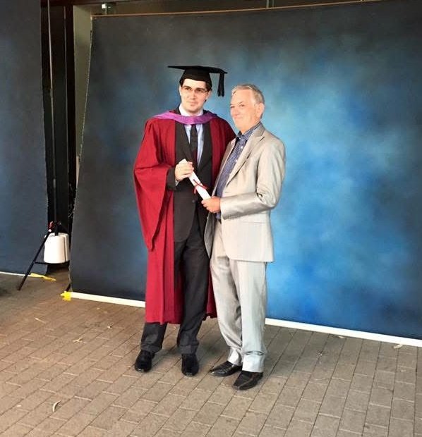 Here's me and my Dad at my university graduation ten years ago today.