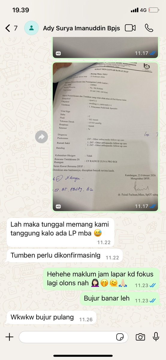 Saking kbnyakan pasien sampe chat bos tesalah2 wkwkw