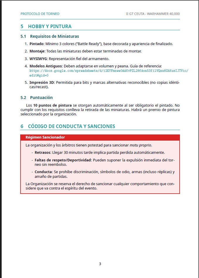 Maldo_Warhammer's tweet photo. Aquí tenemos las bases del torneo, las cuales se podrán revisar en la propia web y el PDF, además del enlace correspondiente

El PDF este año es cortito, pero más simple y fácil de entender, y aquí el enlace del PDF: https://t.co/pYBfQm2aGp

Y abajo, hablamos para los de la peni https://t.co/i3PKAxxBDq