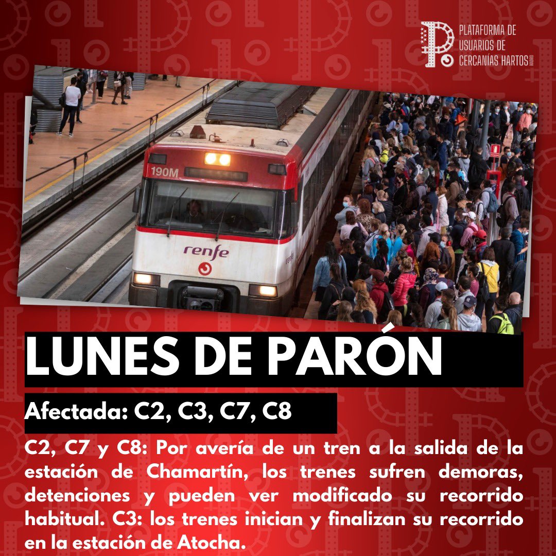 Plataforma de Usuarios de Cercanías Hartos tweet media