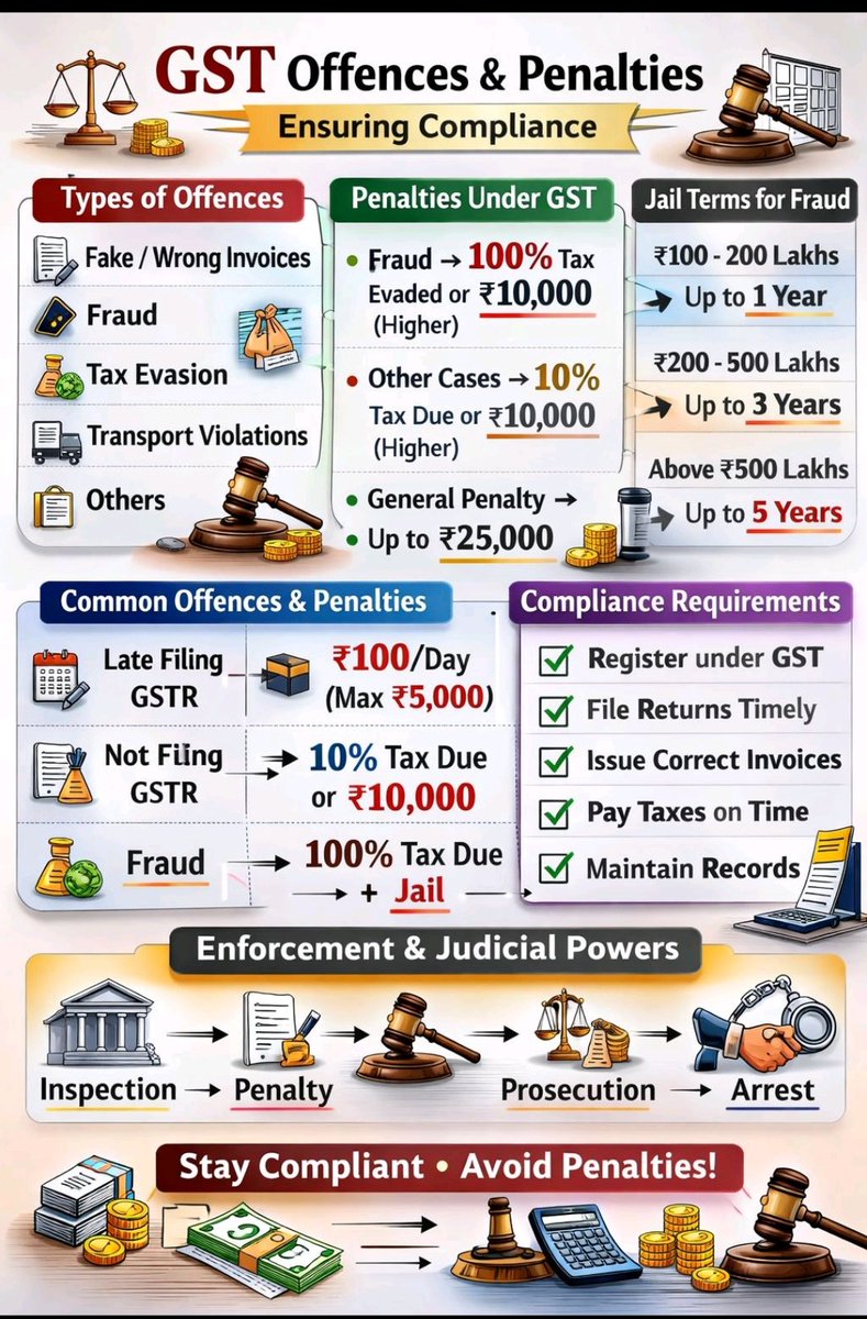 CANITINCHAWLA's tweet image. GST Offence &amp;amp; Penalties 

Ensuring Compliance....

Save this Post or RT For Same..

#Penalties
#Offence 
#Gst
#Compliance

Follow the Tax Talk with CA Nitin Chawla A.C.C.A channel on WhatsApp: 👇 whatsapp.com/channel/0029Vb…