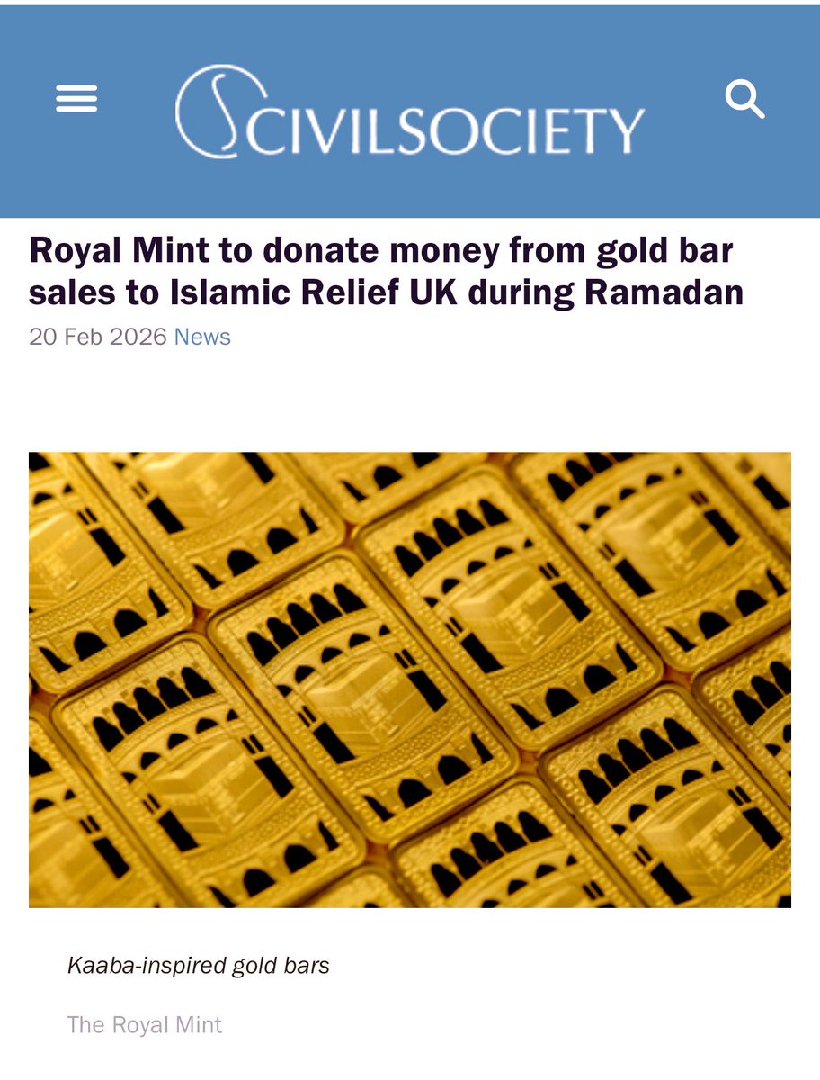 Free_ByTheSea's tweet image. The country is on its knees, with veterans on our streets and pensioners on the breadline. 

Meanwhile our Royal Mint is donating money from sales of gold bars to….Islamic Relief.