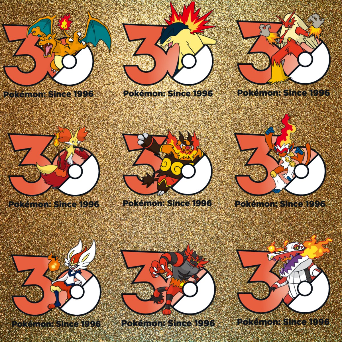 ほのおタイプ御三家🔥

#ポケモン30周年  #PR