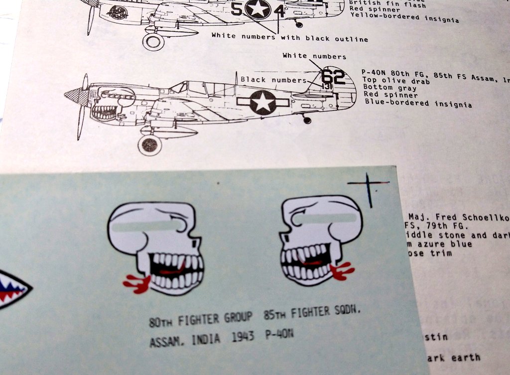 N先輩にもらったデカールで85thFSのドクロさんにしたいんだけど、72-63