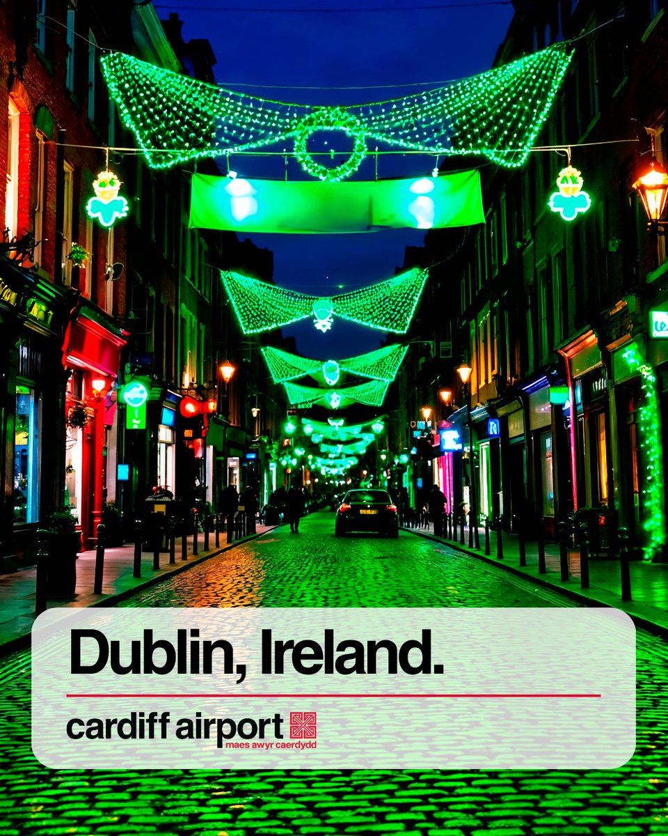 Cardiff_Airport's tweet photo. Dublin is calling! ☘️

Aer Lingus has added extra Cardiff–Dublin flights for Six Nations weekend.

Whether it’s the rugby or a legendary weekend in Temple Bar, it has never been easier to travel to this iconic city.

✈️Flying 5-8 March

Book now-https://t.co/EvoFEXyMbH

#Dublin https://t.co/JPFreRi2hr