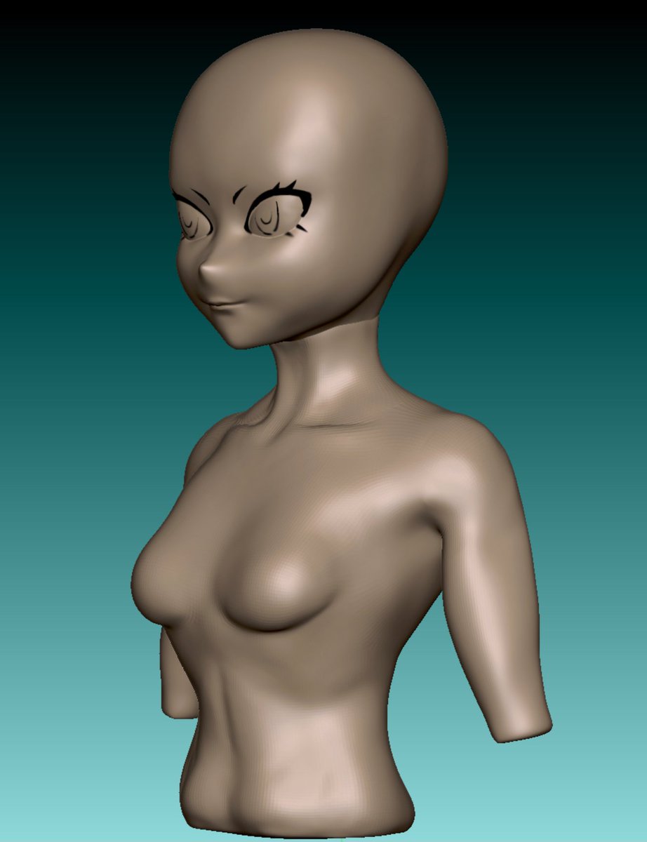 odd_nori's tweet photo. 【推しキャラ制作日記　③】
上半身作ってます
胸像の予定なので下半身は無し。 https://t.co/bh8WY1IqK8