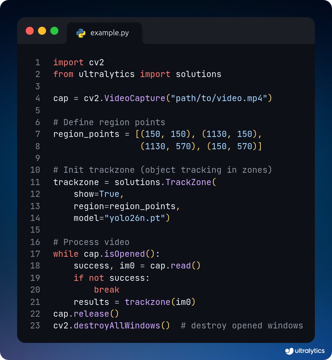 Track objects in a zone with Ultralytics YOLO26! 🧭 Define custom ...