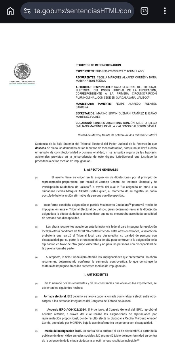 jorgegogdl's tweet photo. @Marquez_Cecilia Aquí la única que ha sido castigada por ley por mentirosa eres tú, cuando falsificaste documentos en 2013 y luego volviste a mentir para hacerte pasar por discapacitada para ser diputada de Morena, pusiste un recurso y perdiste. https://t.co/2r4gSlxOLC