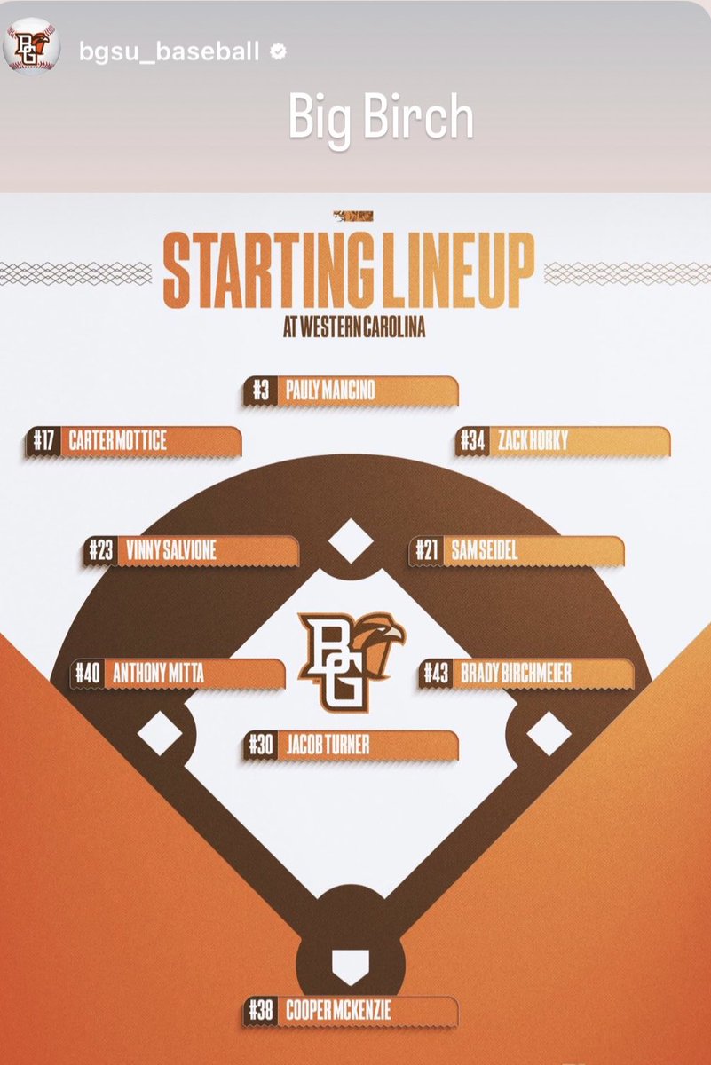 official_hitdog's tweet image. Big Birchy! Brady getting the start at 1b for Bowling Green. Longtime Hit Dog🫡 ⁦@baseballcrazy00⁩ ⁦@HitDogsAcademy⁩ ⁦@HitdogsOH⁩ ⁦@HitDogsIllinois⁩ ⁦@WindyCityHitDog⁩ #Dudes #BradyBirchmeier
