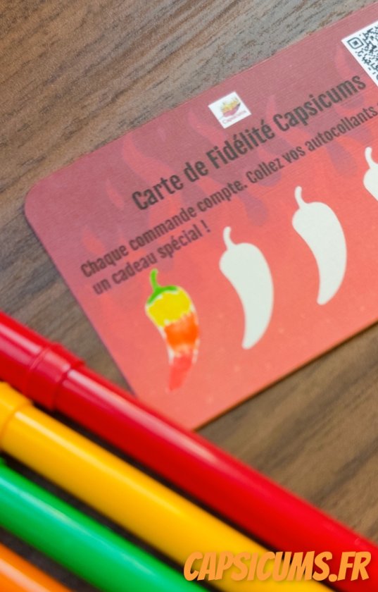 Capsicums_Fr's tweet image. 🌶️ Nouvelle carte de fidélité Capsicums !
Coloriez un piment à chaque commande
5 commandes = 5 piments → 6ᵉ commande = cadeau personnalisé
🎨 Premier à compléter sa carte de façon créative → cadeau surprise spécial !
Infos : capsicums.fr/carte-fidélité…
#Fidélité #Concours #Piment