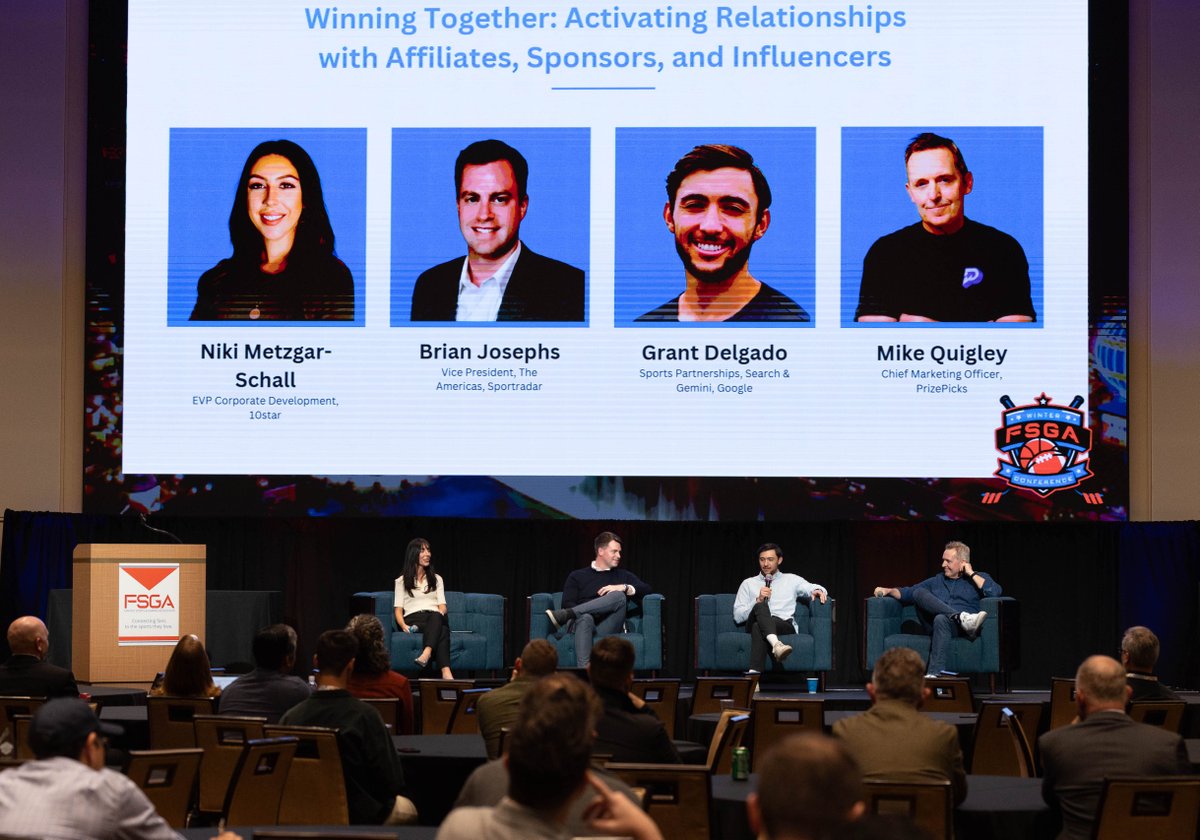 Sportradar's tweet photo. VP, The Americas, Brian Josephs, spoke at @FSGAtweets Winter Conference with Mike Quigley from @PrizePicks and Grant Delgado from @Google to discuss Sportradar’s client-centric approach, and why it‘s imperative to strike win-win deals that help clients achieve their goals. https://t.co/4WRJ24SpJf