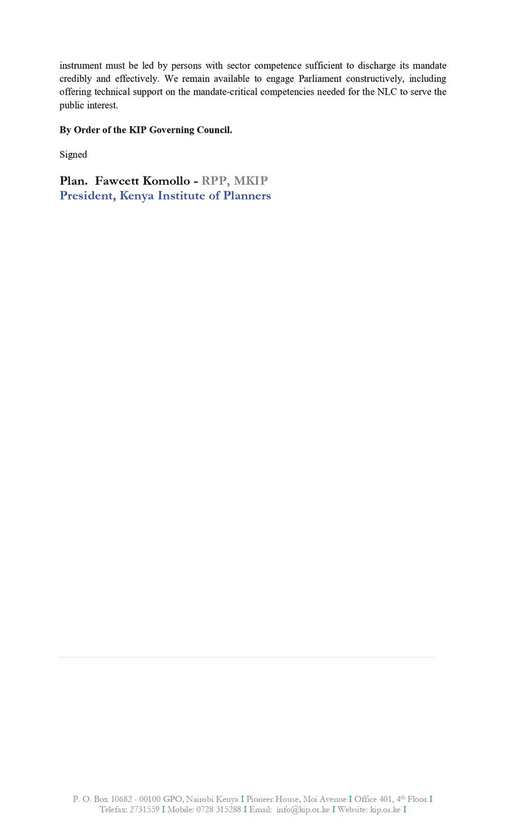 KENYA INSTITUTE OF PLANNERS tweet media