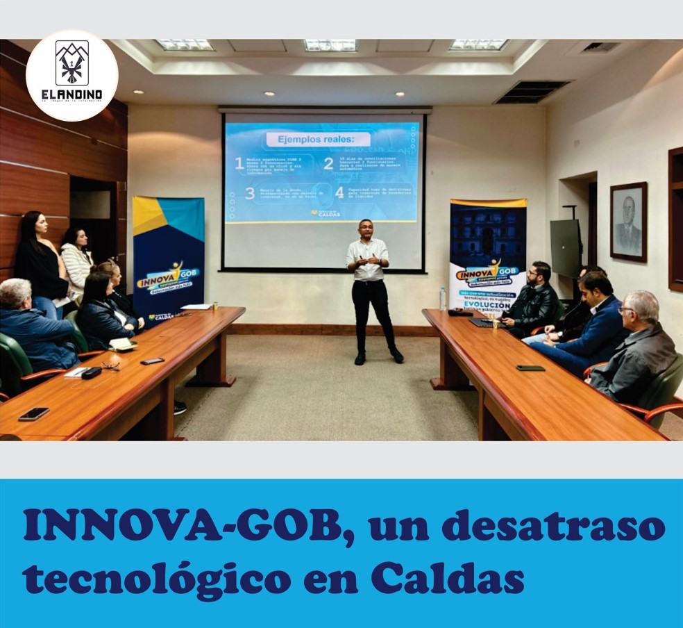 INNOVA-GOB, un desatraso tecnológico en Caldas
La Gobernación de Caldas, a través de su secretario de hacienda, Luis Alexander Alzate, dio a conocer la herramienta tecnológica INNOVA-GOB... LEER NOTA EN: periodicoelandino.com/noticia.php?no…
.
.
.
#tecnologia #caldas