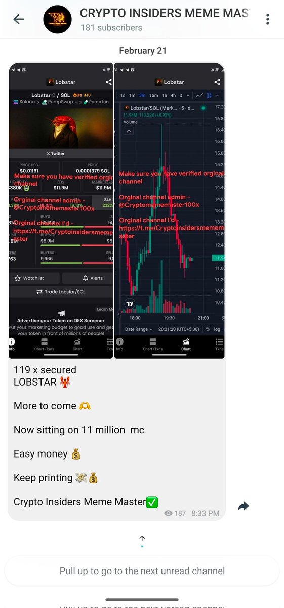 MemesMaster100x's tweet photo. 119 x secured 
LOBSTAR 🦞

Drop your sol address 

#sol $LOBSTAR #Memecoin #viral https://t.co/2f9Lq41q86