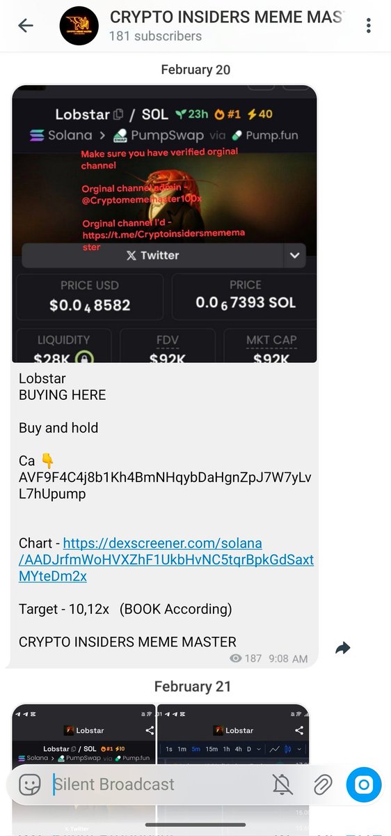 MemesMaster100x's tweet photo. 119 x secured 
LOBSTAR 🦞

Drop your sol address 

#sol $LOBSTAR #Memecoin #viral https://t.co/2f9Lq41q86