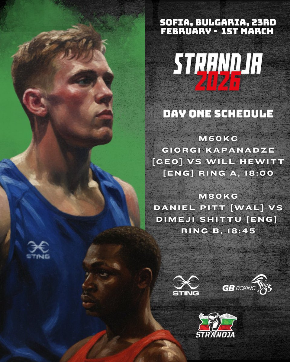 gbboxing's tweet photo. 🥊 The Strandja gets underway today and we have two boxers in action.

⏰ UK time approx.

Watch 👇

https://t.co/hZsd0tuat5 https://t.co/vHRxviceqf