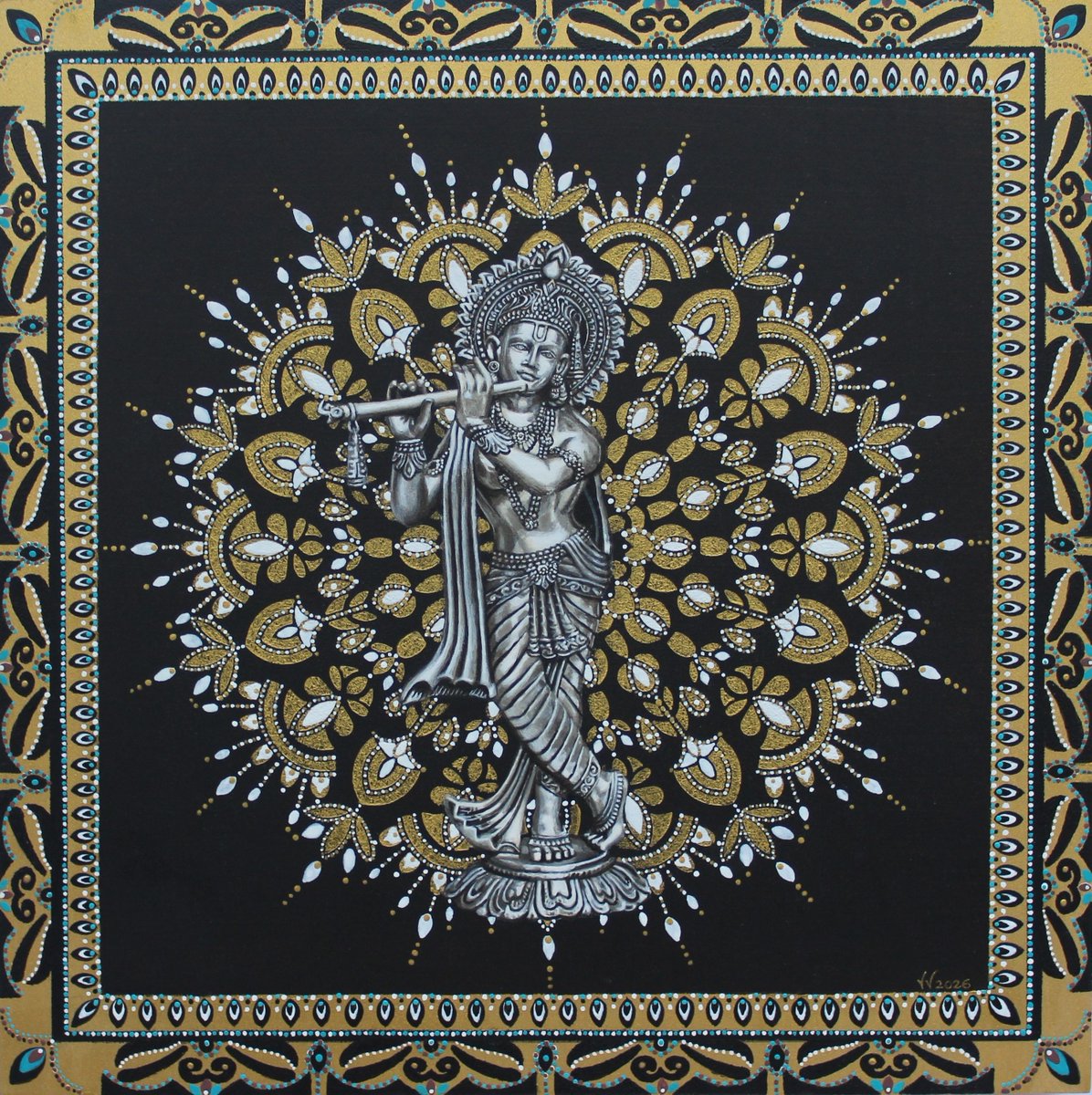 VeronicaValer15's tweet photo. "Krishna"
Acrylic on wood, 2026. 20.5x20.5 cm. https://t.co/oHqv8b2N61