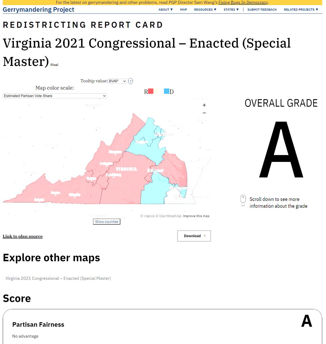 BPapierniak's tweet image. Virginians, we already have fair maps as evidenced by Princeton's grading of VA at an A on partisan fairness. 

We must Vote NO to keep Virginia maps fair for all!!!!