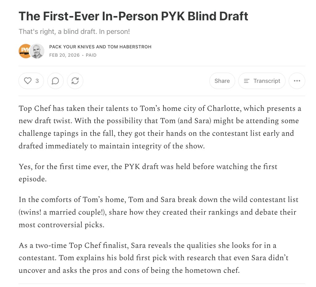 tomhaberstroh's tweet photo. 🔥 Top Chef is premiering March 3. For the first time in @PackKnives history, 2x Top Chef finalist @chefsarabradley and I did a BLIND draft ahead of the season premiere. https://t.co/ZYp6GAo1T4 https://t.co/QshIRfvaTU