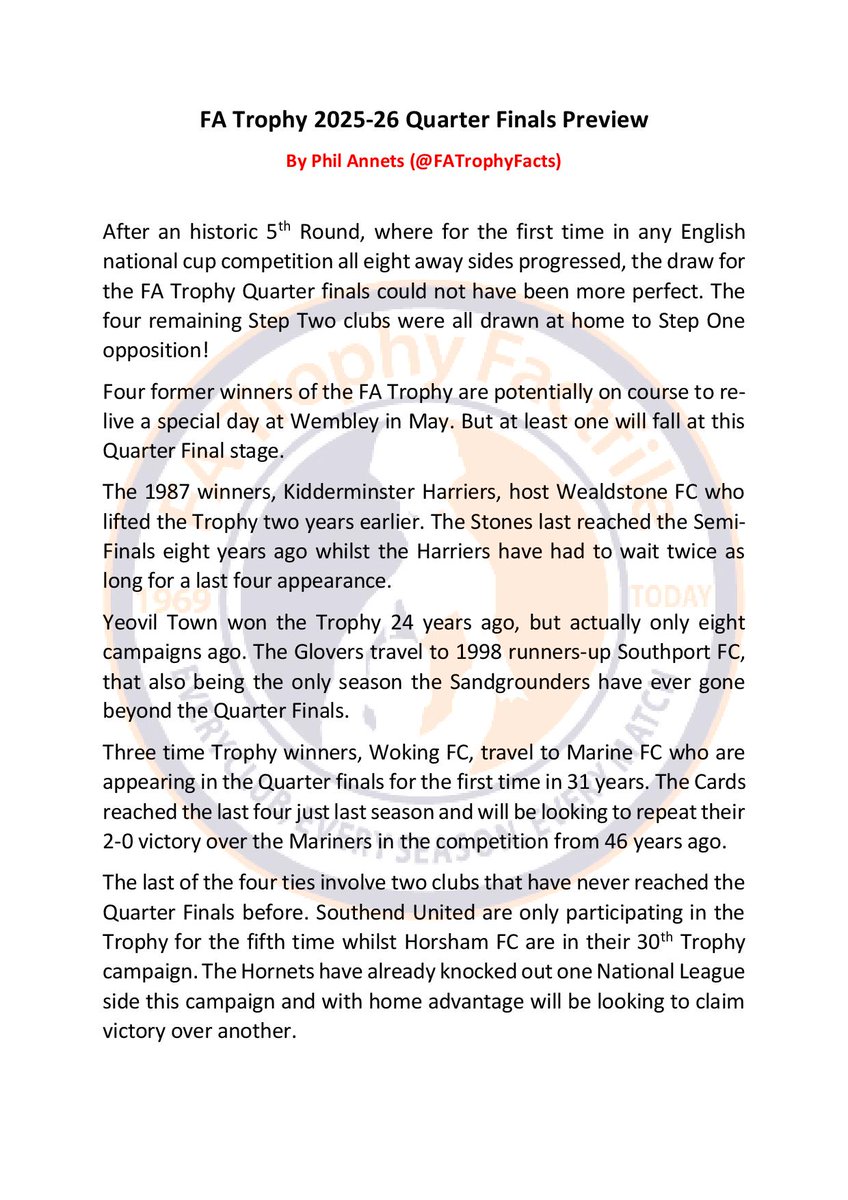 FA Trophy Factfile (@FATrophyFacts) / Posts / X