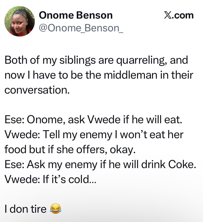yabaleftonline's tweet photo. Sibling pettiness is too funny 😂😂 https://t.co/Dqv9PtPgpV