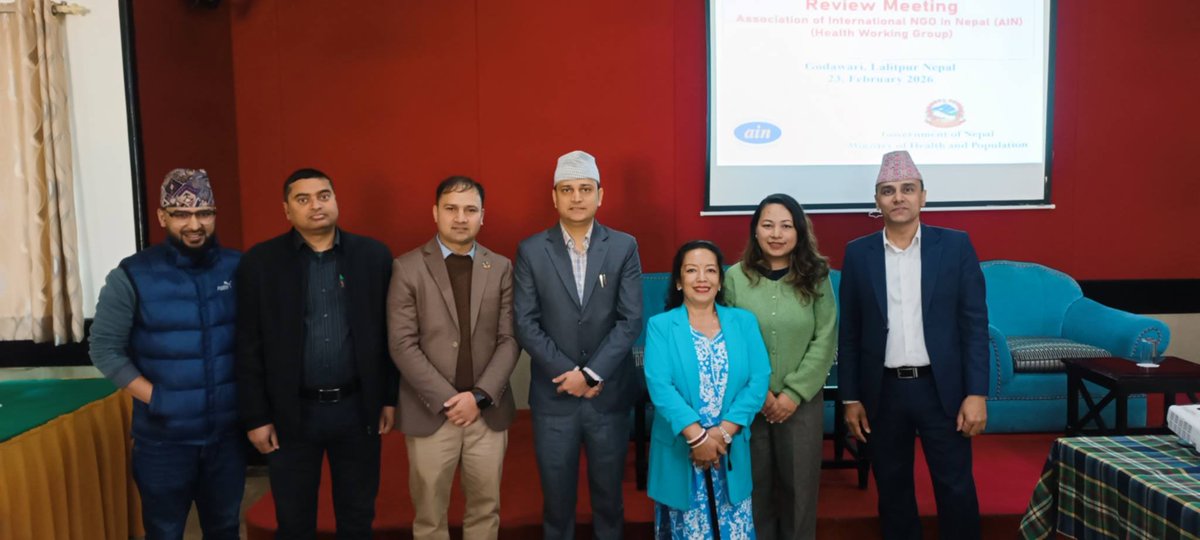 sagunpaudel's tweet photo. Collaboration in action! 
The @mohpnep and Association of International NGOs in Nepal- AIN Health Working Group reviewed achievements, shared innovative health projects, and aligned future initiatives with Nepal Health Sector Strategic Plan 2023-2030.
#WeTogether https://t.co/wvPY3Ua9bu