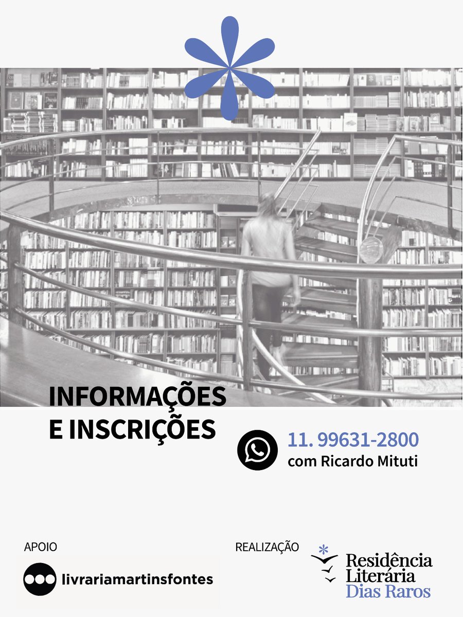 Já estão abertas as inscrições para a 2ª Vivência Literária Dias Raros, a versão pocket da Residência Literária Dias Raros em São Paulo (SP). Dias 16 e 17/5, no auditório da Livraria Martins Fontes Paulista. Vagas limitadas! Infos e inscrições pelo WhatsApp (11) 99631-2800