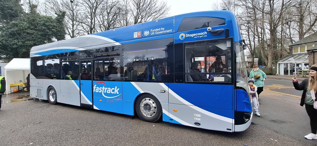 stewmorrison's tweet photo. Had the pleasure of driving... I meaning attending the launch of the new @StagecoachSE electric fast track bus in Dover yesterday. Took a journey on the new bus this morning and it was a nice quiet and comfortable journey. 👍⚡️🚌 https://t.co/o9e6Np4ETW