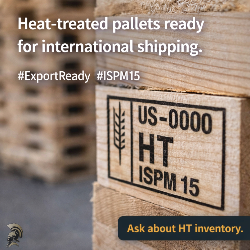 PalletJunction's tweet photo. Heat-treated pallets ready for international shipping. #ExportReady #ISPM15 https://t.co/zHziiSTzLt