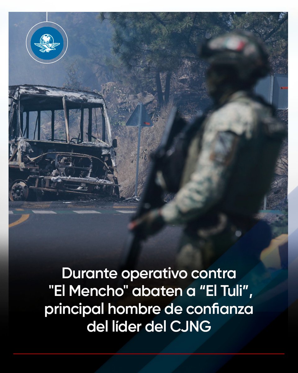 🔴 El secretario de Defensa, el general Ricardo Trevilla Trejo, confirmó la muerte de “El Tuli”, operador logístico y financiero del CJNG, quien además era uno de los hombres de confianza de “El Mencho”.

📝 “El Tuli” fue abatido durante el operativo de captura tras un intento de