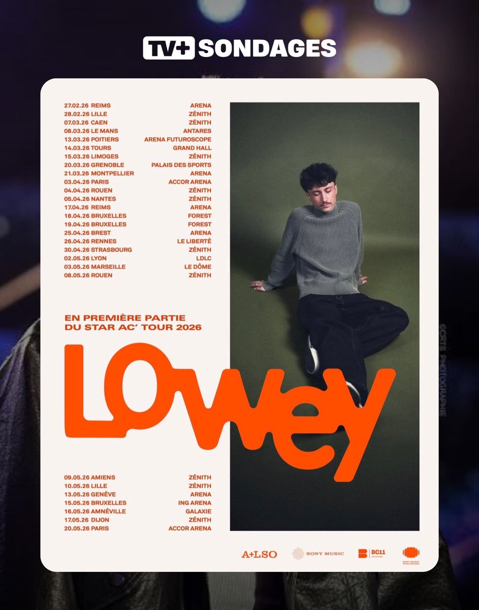 tvplussondages's tweet photo. #Lowey (Léo) sera en première partie du #StarAcTour2026 pour plusieurs dates !

| #StarAcademy #StarAcademyTour https://t.co/tZ9tdPKE2B