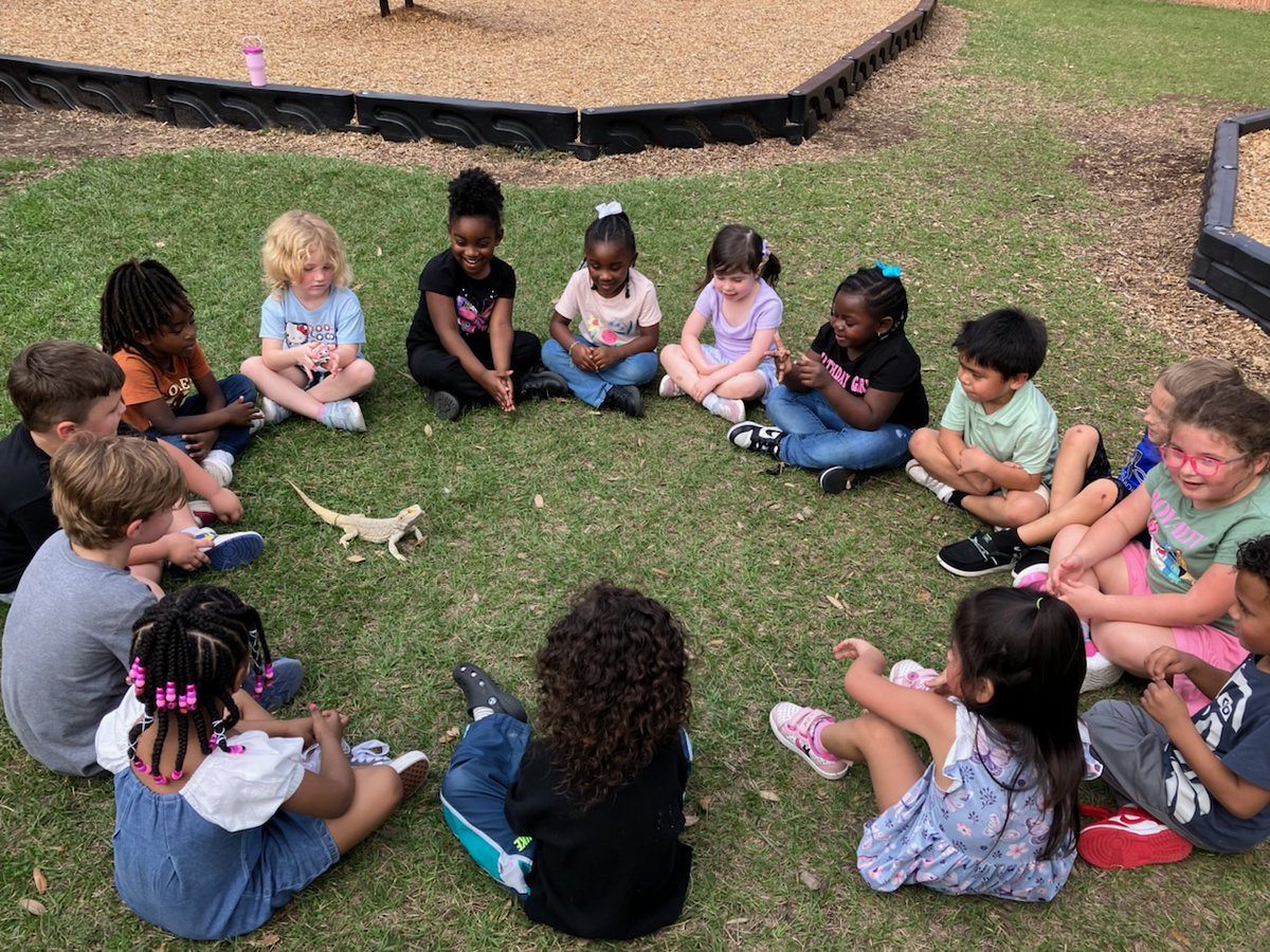 Barela_ECE's tweet photo. The friends in @HumbleISD_MBE @AmandaRileyMBE @HumbleISD_PREK's class love including their pet bearded dragon, Mushu, in their class activities! They practice the crucial social skills of patience, wait time, soft hands, and taking care of their friends throughout their day. https://t.co/A0NF4aHxne