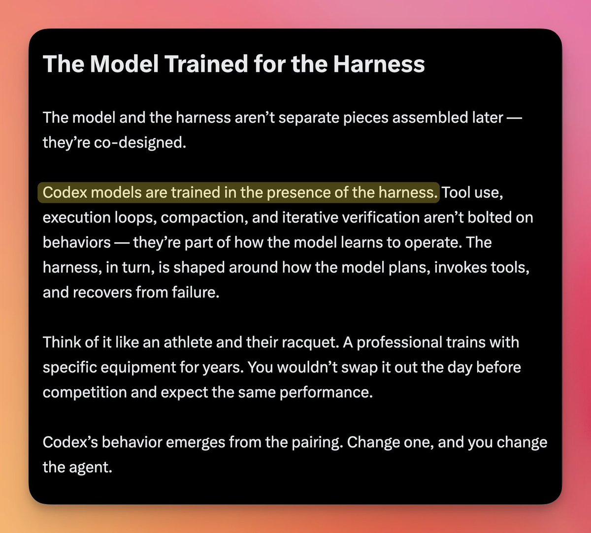 Model trained for harness