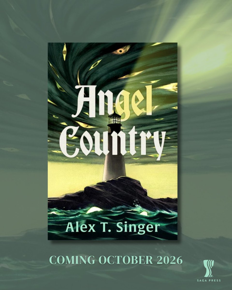 SagaPressBooks's tweet photo. 🪽Cover Reveal 🪽
 
Prepare to be captivated by ANGEL COUNTRY by Alex T. Singer, a darkly wondrous tale of betrayal, redemption, and the untamed power of angels.
 
Part alternate history, part cosmic horror, Angel Country is a story for those fascinated by the unknown and enchanted by monsters. You won’t want to miss it!

Cover by Ella Laytham (@ellaytham)
Cover illustration by Hokyoung Kim (@hokyoungkim_)

📖 Coming October 2026