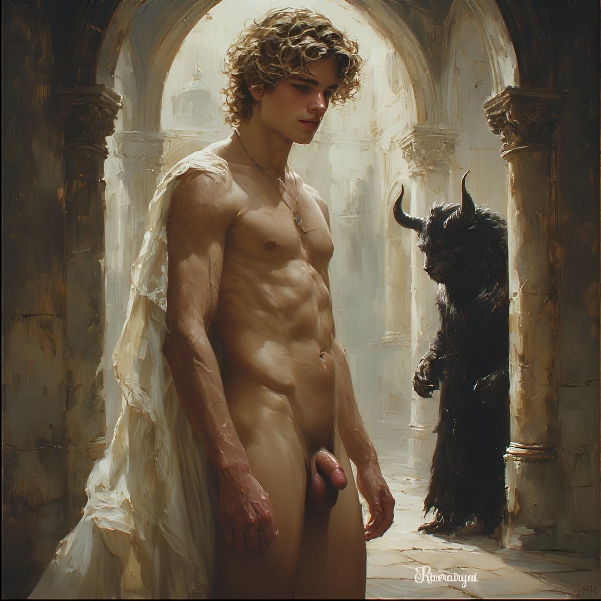 Beauty and the Beast. My take on a classic fairy tale. 08 #gay #gaymen #gayai