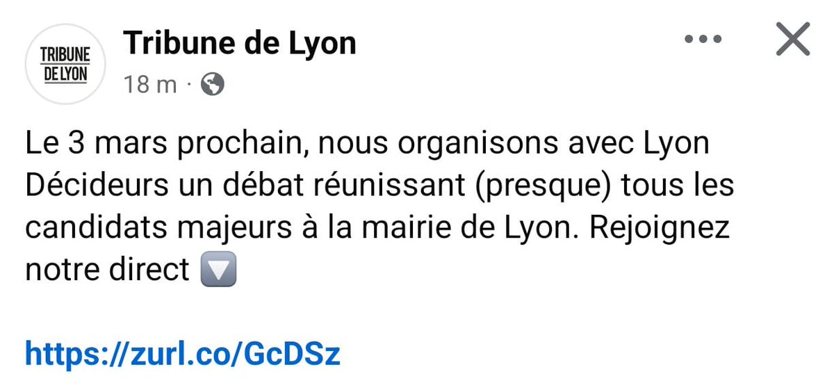 BBadouard's tweet photo. "Débat réunissant (presque) tous les candidats".

Le "presque" c'est JM Aulas.

Pourquoi refuse-t-il de nouveau le débat ? Car il n'a pas de programme ou il ne connait pas les sujets ?

L'un et/ou l'autre, c'est un problème pour un aspirant maire. M. Aulas n'est pas sérieux. https://t.co/rsPhVbruVy