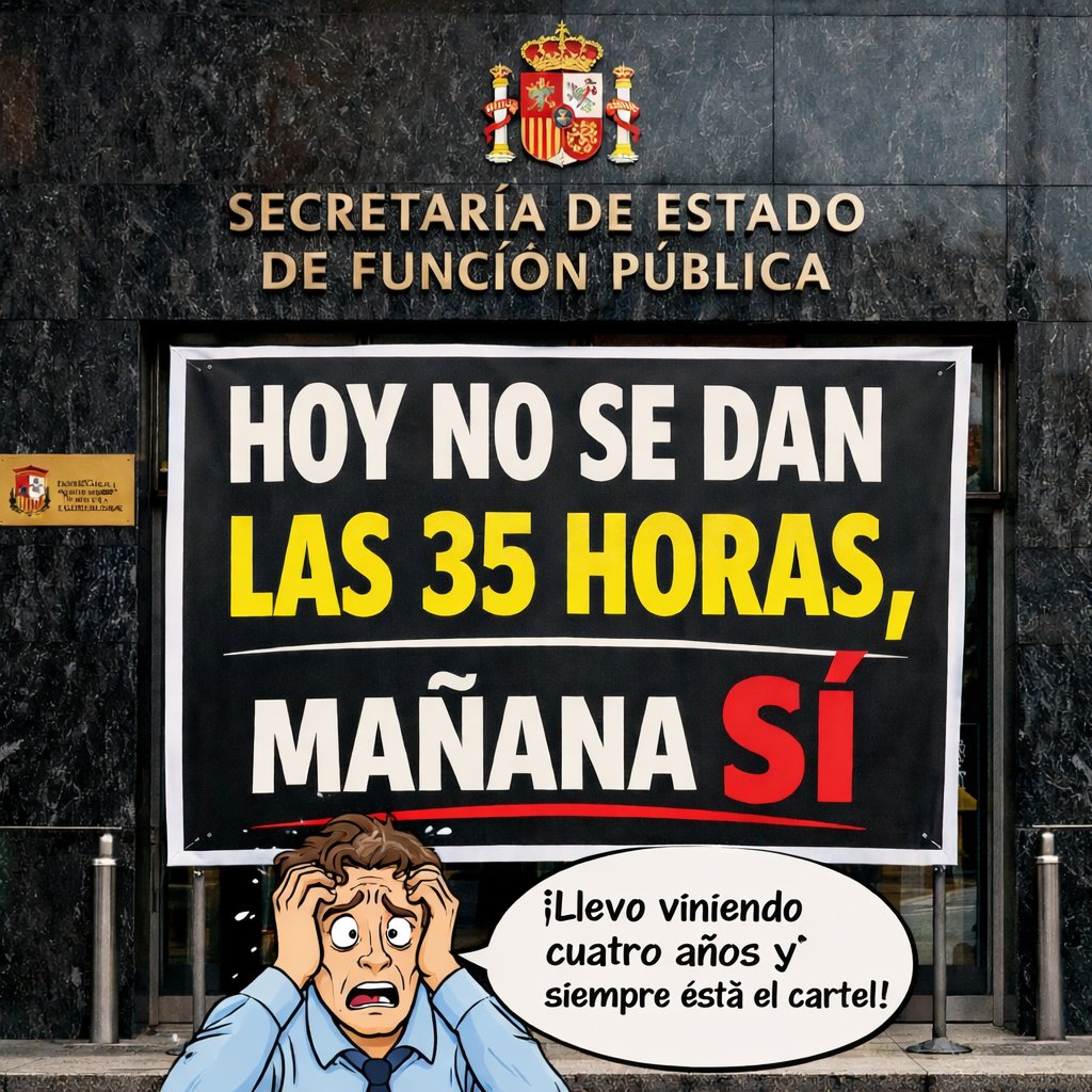 Las 35 horas no aparecen para personal de la Administración General del Estado 

<a href="/SEFPgob/">Secretaría de Estado de Función Pública</a> insiste en incumplir el #AcuerdoSigloXXI no aplicando las 35 horas a todo el personal de la AGE

Burla al personal #sosprisiones

<a href="/desdelamoncloa/">La Moncloa</a> 
<a href="/oscarlopeztwit/">Oscar López Agueda</a> 
<a href="/sae_fsc_ccoo/">SAE FSC-CCOO</a> 
<a href="/FSCdeCCOO/">FSC-CCOO</a>