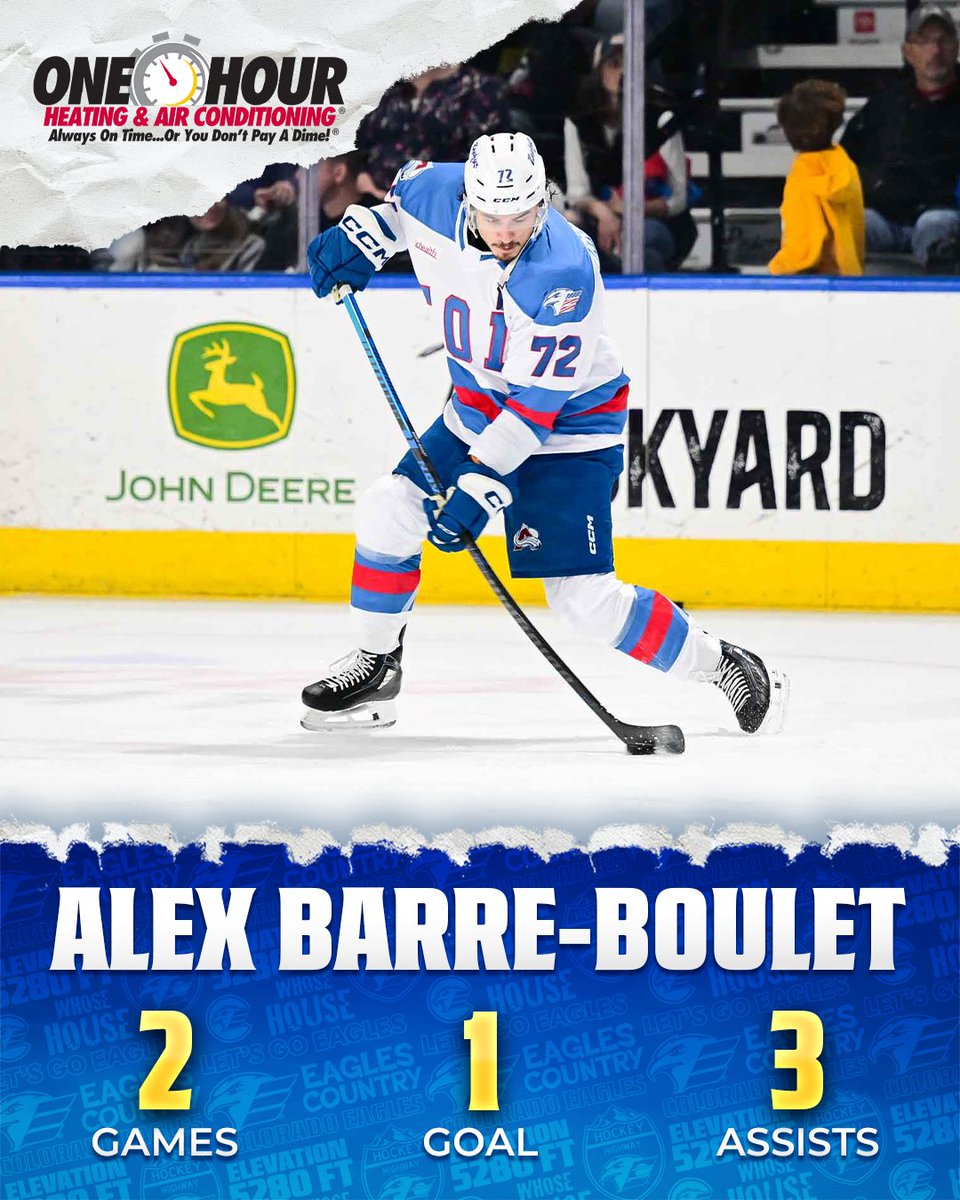 ColoradoEagles's tweet photo. Everywhere you look on the score sheet, it's BB! 

Barre-Boulet is this week's #OneHourHotPerformer https://t.co/RJ5gXOaZcn