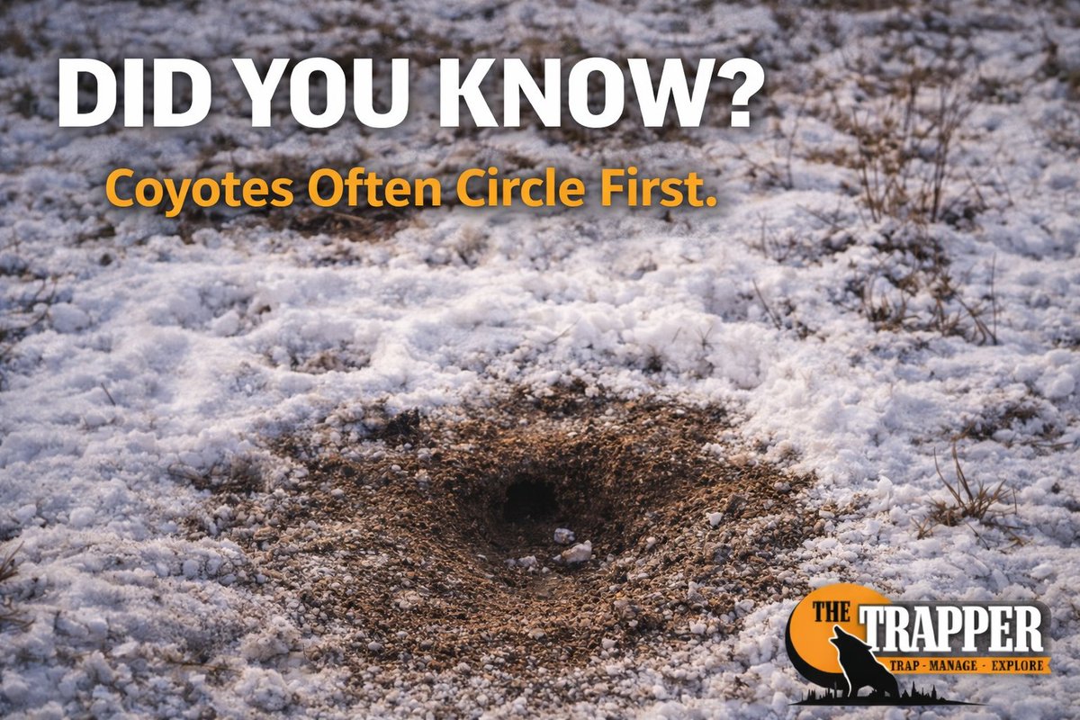 TPCMag's tweet image. DID YOU KNOW?

Coyotes often circle a set multiple times before committing.

Clean approach + subtle guiding = more fur.

Have you seen it on camera? 👇
#TrappingTips #TheTrapper #CoyoteTrapping
📌 Image created with the assistance of AI for creative and promotional purposes.