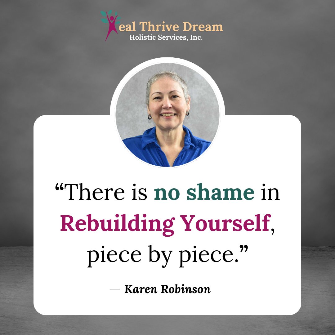 healthrivedream's tweet image. “There is no shame in rebuilding yourself, piece by piece. Your courage and every step you take toward healing matters.” 💛

You don’t have to rush, your journey is yours, and I’m here to support you every step of the way.

#TraumaRecovery #KarenRobinson #HealThriveDream