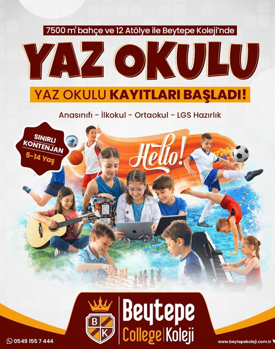 kolejbeytepe's tweet photo. #BeytepeKoleji Malatya Kampüsü’nde Yaz Okulu Kayıtlarımız Başladı!

🔴Anasınıfı
🔴İlkokul
🔴Ortaokul
🔴LGS Hazırlık

Görüşme ve kayıt için sizleri kampüsümüze bekliyoruz..
#Malatya #Eğitim #Kolej https://t.co/iwN5rnbuI2