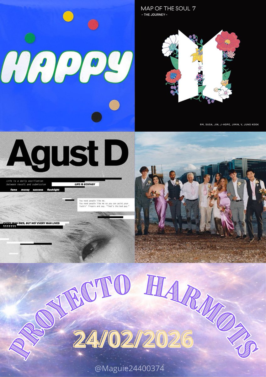 Maguie24400374's tweet photo. 📢✨Llega el PROYECTO HARMOTS!✨📢
Objetivo: Subir al 1B en Spotify los álbumes:
🎶Happy
🎶Agust D
🎶RPWP
🎶MOTS 7 ~The Journey~
🔗Info completa, links y playlist mañana💪
💜Súmate, comparte y hagamos ruido junt@s.
#ProyectoHARMOTS #SpotifyStreaming https://t.co/MJ5oK3CBo9