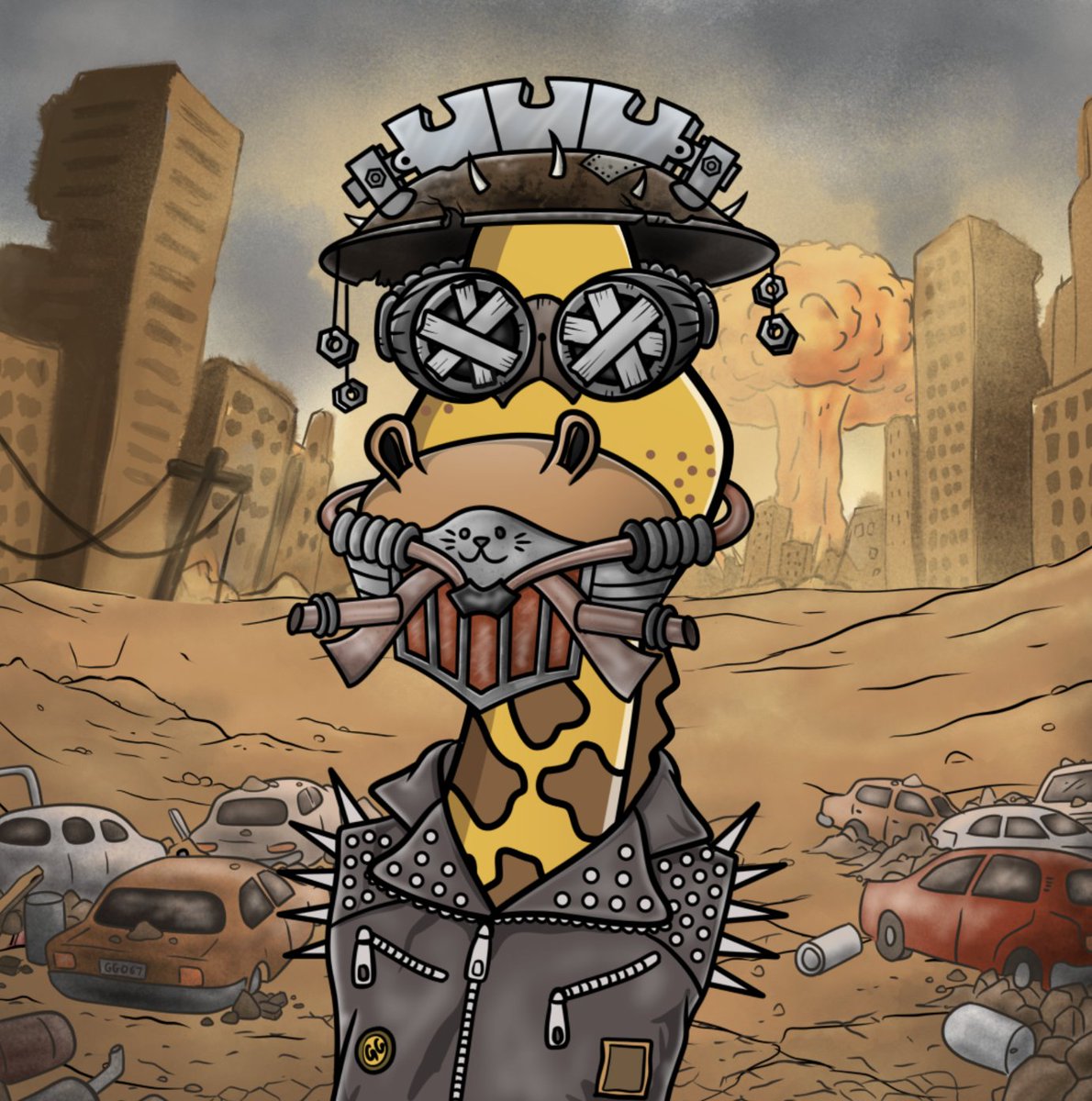 🌋 PHASE 2: APOCALYPSE UPGRADE GOES LIVE AT 2PM EST 🦒 

Upgrade Details:
• Swap 1 OG Goofy Giraffe
• Pay 0.3 SOL + 5,000 $GOOFY per upgrade
(Prices reflect current market conditions)
🎁 6 random upgrades will receive a Special Apocalyptic 1/1

All art was hand drawn by Momma