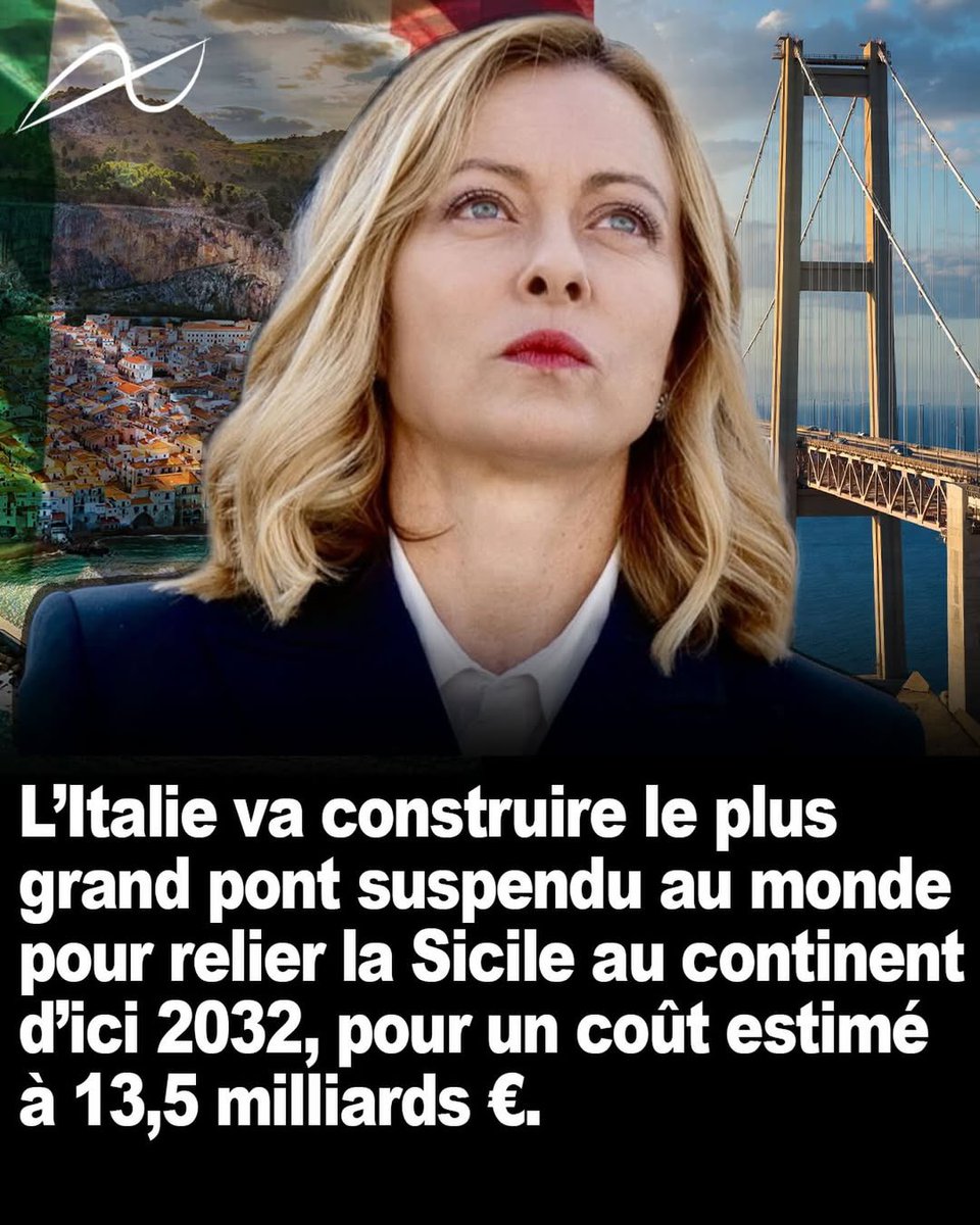 PONTE DE MESSINE : L’ITALIE LANCE LE PLUS LONG PONT SUSPENDU DU MONDE À 13,5 MILLIARDS € !

🇮🇹 Le gouvernement Meloni relance en force le projet mythique : un pont suspendu de 3,3 km de travée centrale (record mondial absolu) reliant la Sicile (Messine) à la Calabre, avec 40 km
