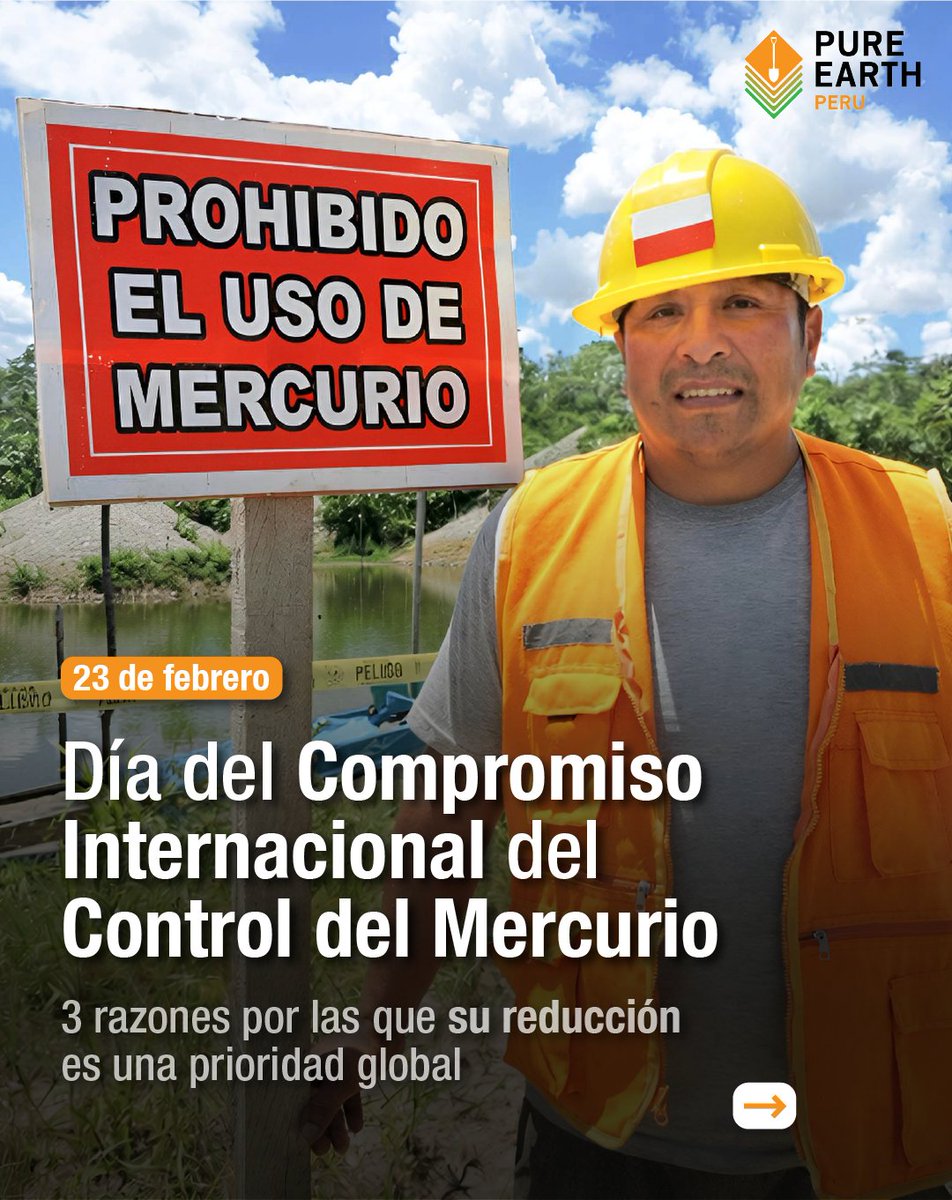 PureEarthPeru's tweet image. (1/4)▶️ En este Día Internacional del Compromiso por el Control del #Mercurio, recordemos que reducir su uso es una prioridad global debido a su impacto en la salud humana, el medio ambiente y la economía. 

#PureEarthPerú #PureEarth #PerúLibreDeMercurio #SaludAmbiental