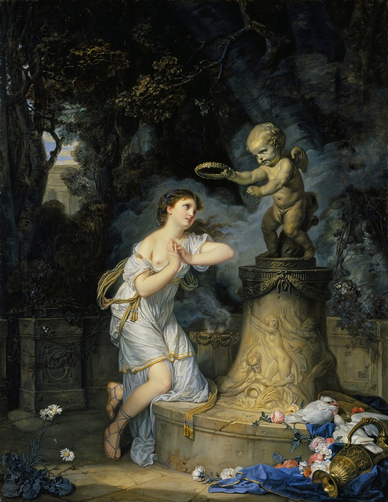 ClassicalMyths's tweet photo. "A Young Woman Praying at the Altar of Love" (1767)
by French artist, Jean-Baptiste Greuze (1725-1805). Oil on canvas; 145.5 cm x 113 cm.📷The Wallace Collection. https://t.co/Uvc1p8OpFp