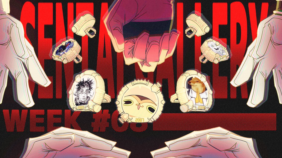 Saikekuu's tweet photo. WEEK 8 of #SentaiGallery featuring the following artists:
@hwarangutan
@scuffed_gyaltse
@GiganTheAlien
@GearArts_
@_Aiither https://t.co/knuFGaVbv5