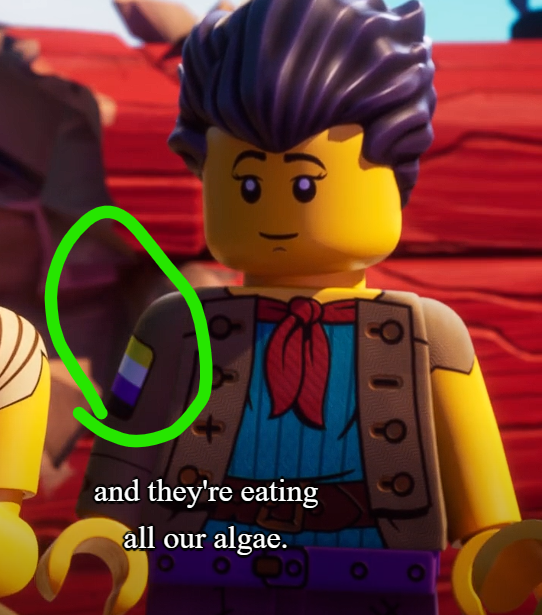 samanchix's tweet photo. im at episode 12 of season 1 dragons rising THIS IS COOLEST DETAIL EVER THE LITTLE NON-BINARY FLAG on her arm😭🥹🥹💕💕 @DocWyattOficial https://t.co/XGyWNA4nmp