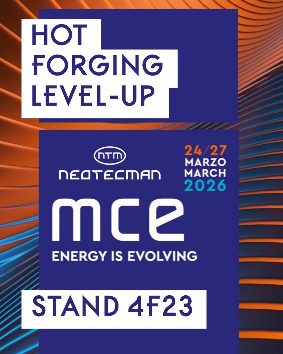 neotecman's tweet photo. HOT FORGING LEVEL-UP AT MCE 2026
We are pleased to announce that Neotecman will be participating for the first time at MCE – Mostra Convegno Expocomfort 2026
👉 Discover more: https://t.co/lOaSSGiiW3
#MCE2026 #Neotecman #HotForging #ForgingTechnology #IndustrialMachinery #brass https://t.co/evT7MuASl1