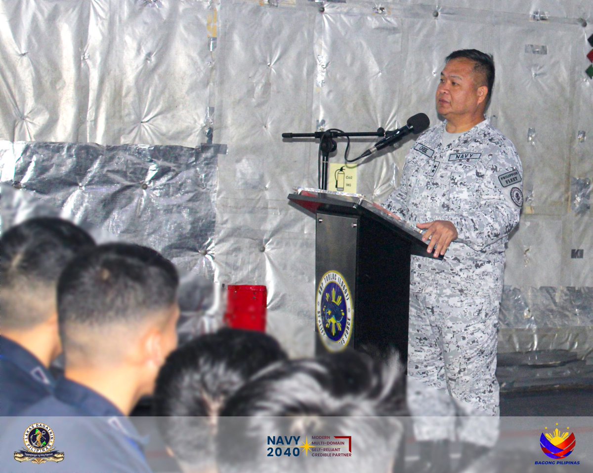 PhilFleet's tweet photo. Shaping Tomorrow’s Naval Leaders

#PhilFleetVanguardofOurSeas
#ProtectingtheSeasSecuringOurFuture
#ModernMultiDomainSelfReliantCrediblePartner
#OneAFPOnePhilippines
#StrongAFPStrongPhilippines
#AFPyoucanTRUST
#SundaloSalamatSaSerbisyo https://t.co/zb0aYKhj1Q